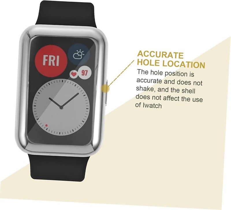 2Pcs Silver TPU Protective Case Cover For Watch Scratch Resistant 4 5x3 2cm - Image 5